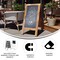 Flash Furniture Rustic Brown Wood A-Frame Magnetic Chalkboard Set HGWA-GD1I-CRE8-942315-GG - alternate 3